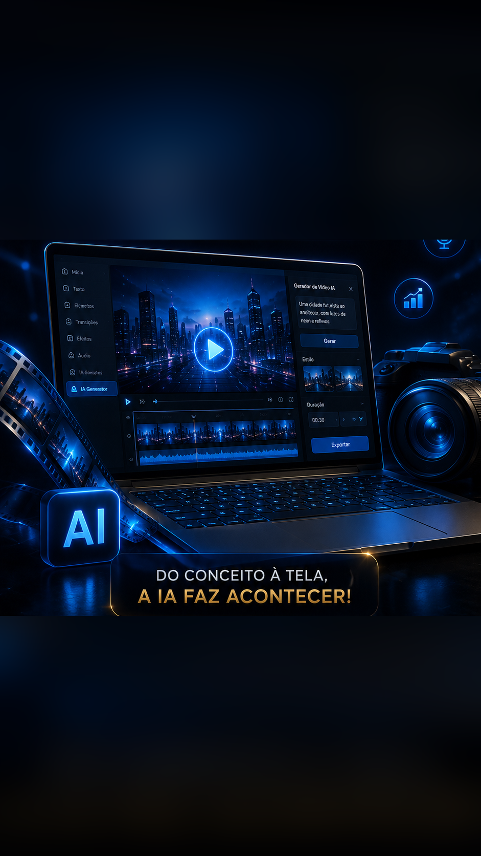 Interface de geração de vídeos com Inteligência Artificial